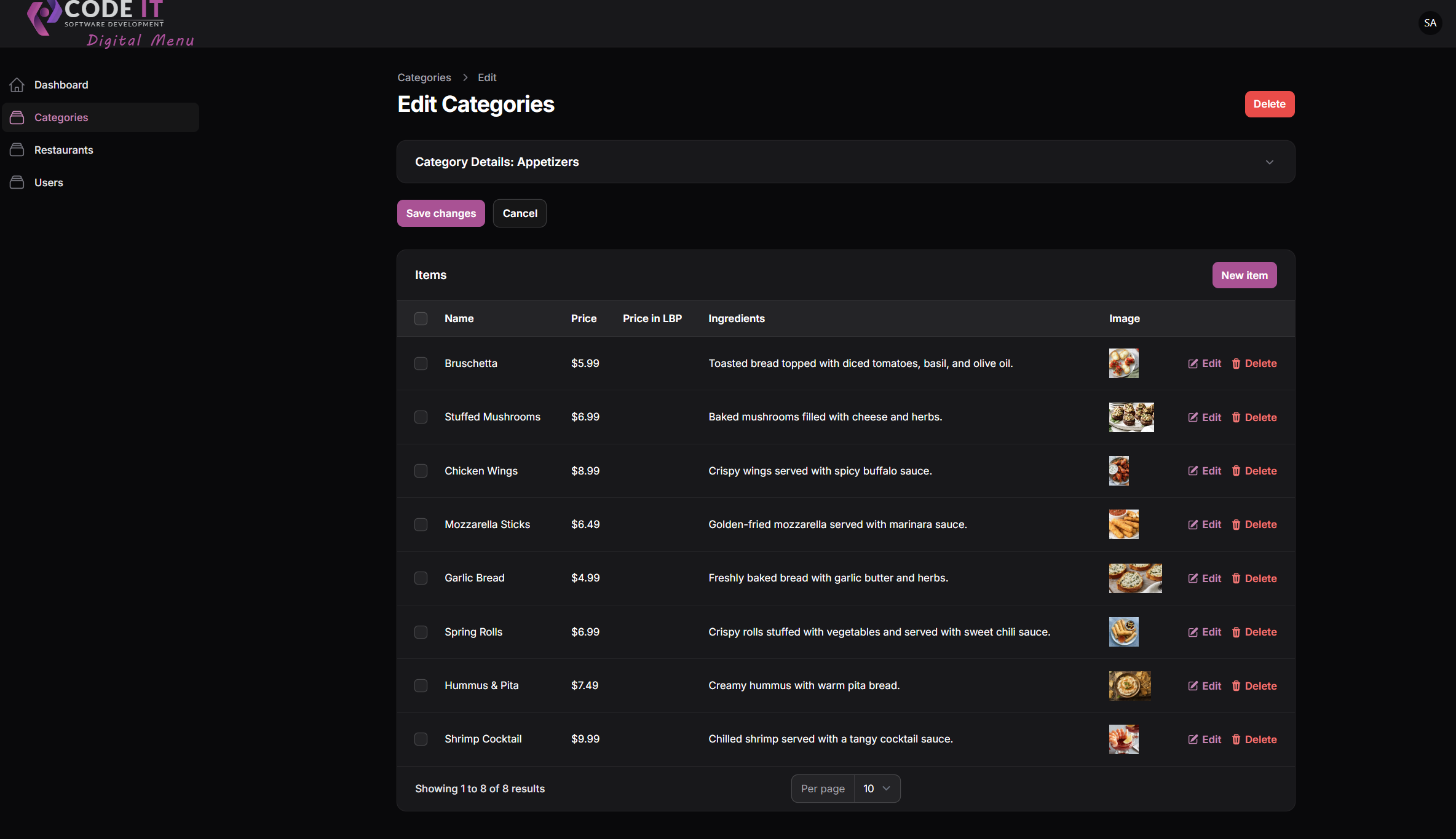 Admin Panel Demo